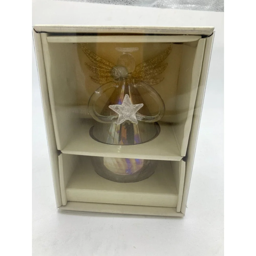 Pier 1 glass angel figurine mouthblown and hand painted‎ new